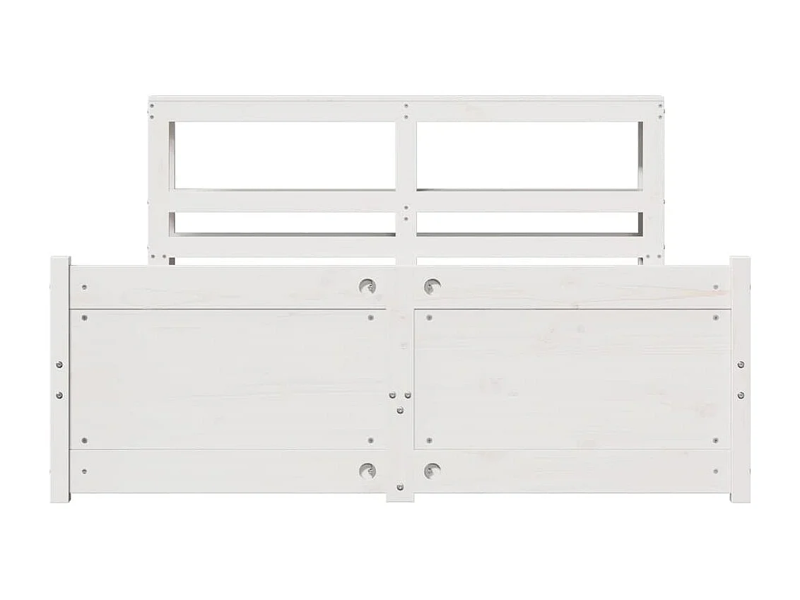 Giroletto con Testiera Bianco 150x200 cm Legno Massello di Pino