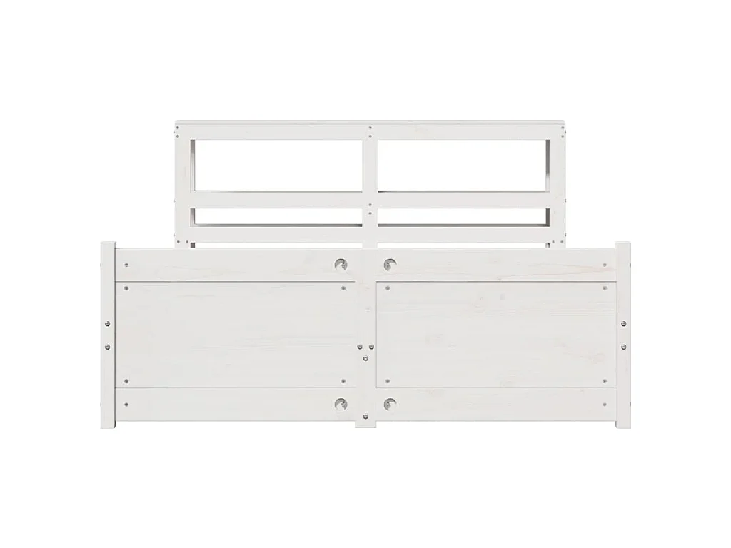 Estrutura de cama c/ cabeceira 150x200 cm pinho maciço branco