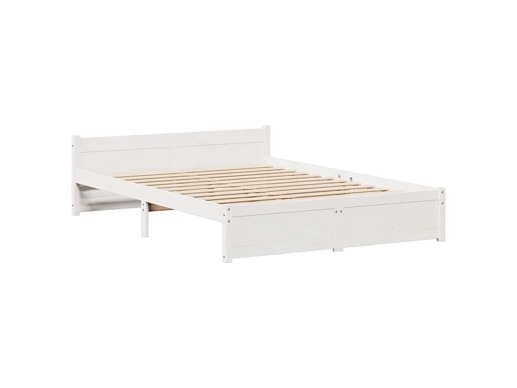 Estrutura de cama c/ cabeceira 150x200 cm pinho maciço branco