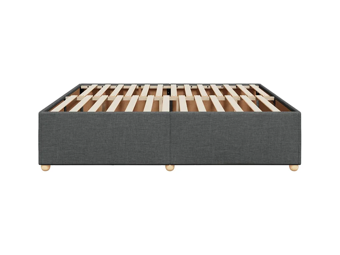 Cadre de lit sans matelas gris foncé 200x200 cm tissu