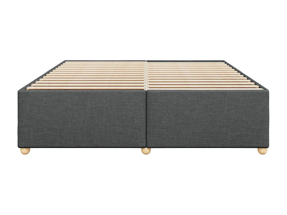 Estrutura de cama sem colchão 200x200 cm tecido cinzento-escuro