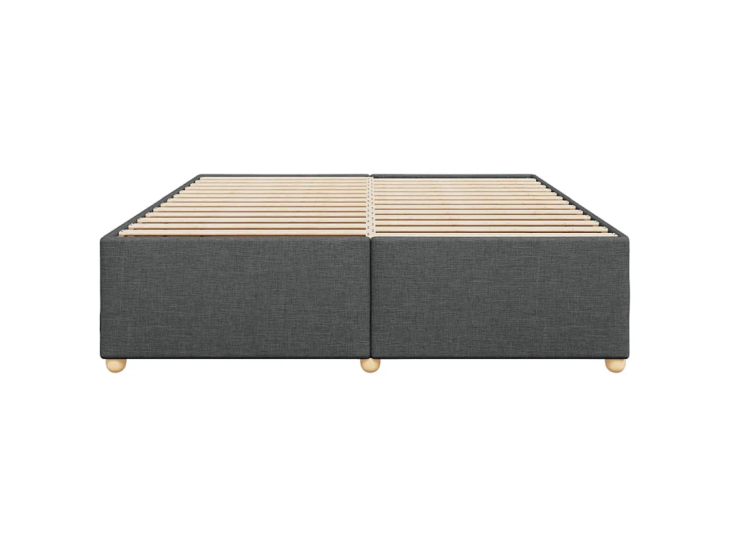 Cadre de lit sans matelas gris foncé 200x200 cm tissu