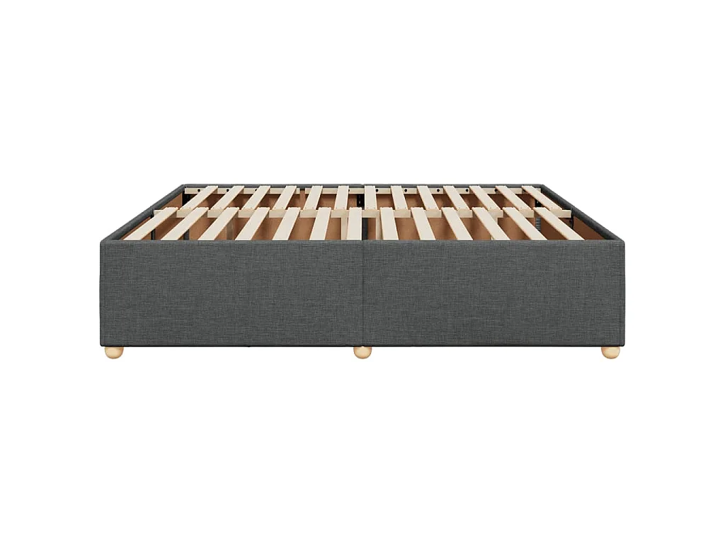 Cadre de lit sans matelas gris foncé 200x200 cm tissu