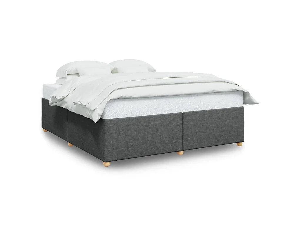 Cadre de lit sans matelas gris foncé 200x200 cm tissu