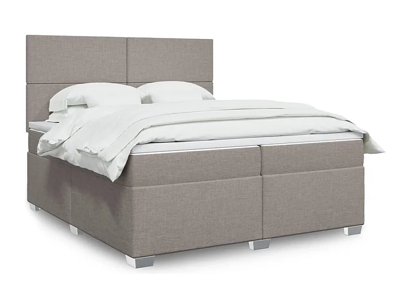 Boxspringbett mit Matratze Taupe 200x200 cm Stoff