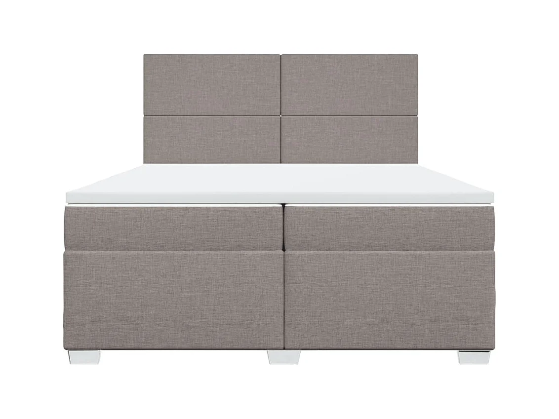 Sommier à lattes de lit avec matelas Taupe 200x200 cm Tissu