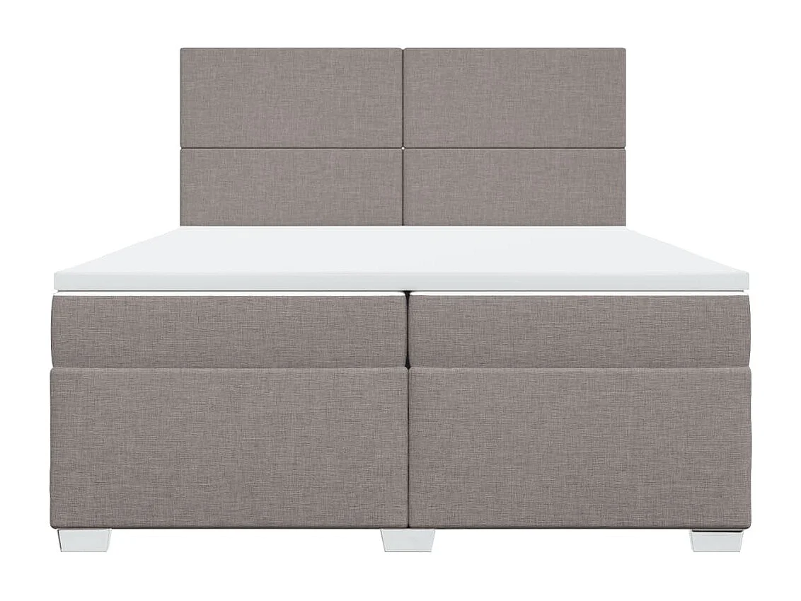 Cama com molas/colchão 200x200 cm tecido castanho-acinzentado
