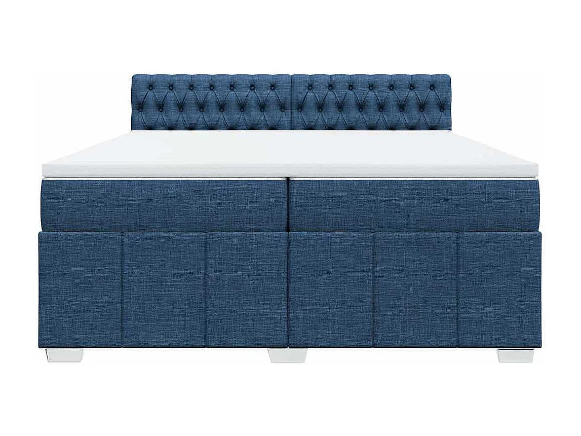 Boxspring met matras stof blauw 200x200 cm