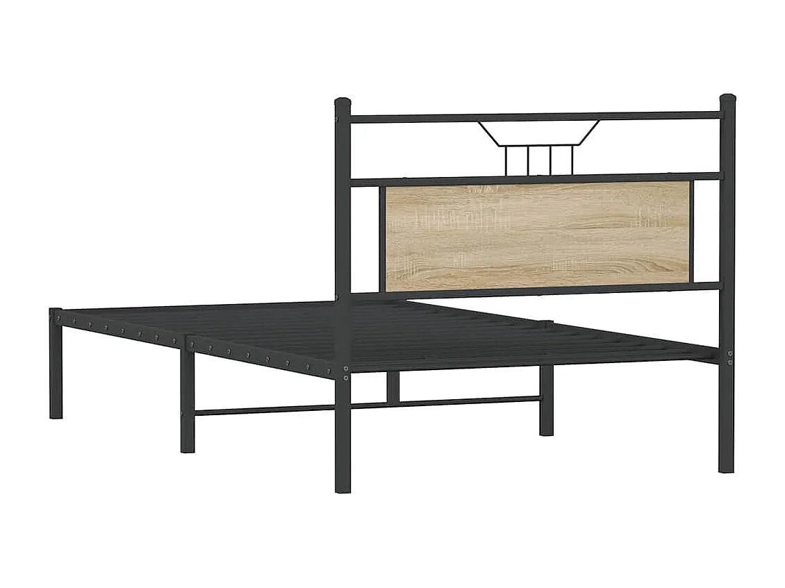 Cadre de lit sans matelas chêne sonoma 107x203 cm