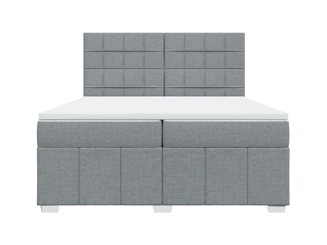 Boxspringbett mit Matratze Hellgrau 200x200 cm Stoff