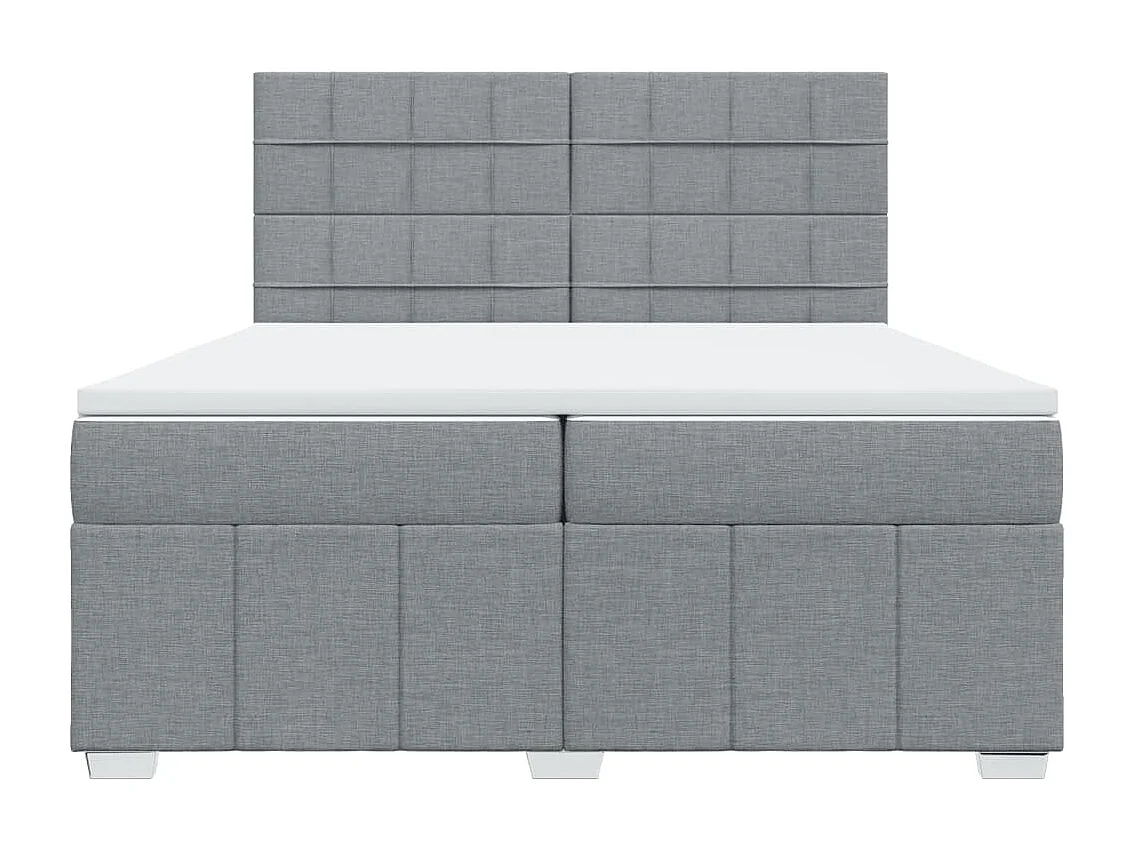 Boxspring met matras stof lichtgrijs 200x200 cm