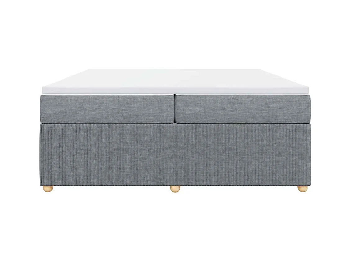 Giroletto a Molle con Materasso Grigio Chiaro 200x200cm Tessuto