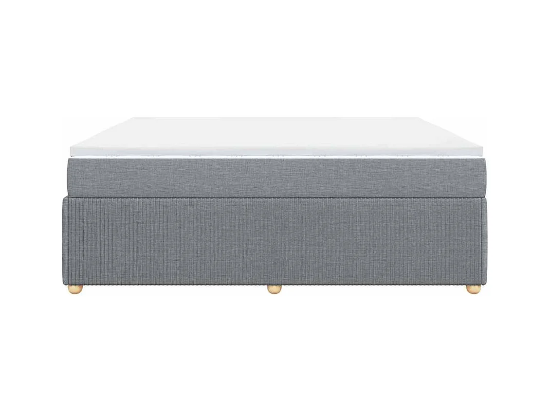 Giroletto a Molle con Materasso Grigio Chiaro 200x200cm Tessuto