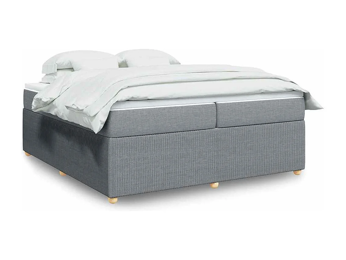 Boxspring met matras stof lichtgrijs 200x200 cm