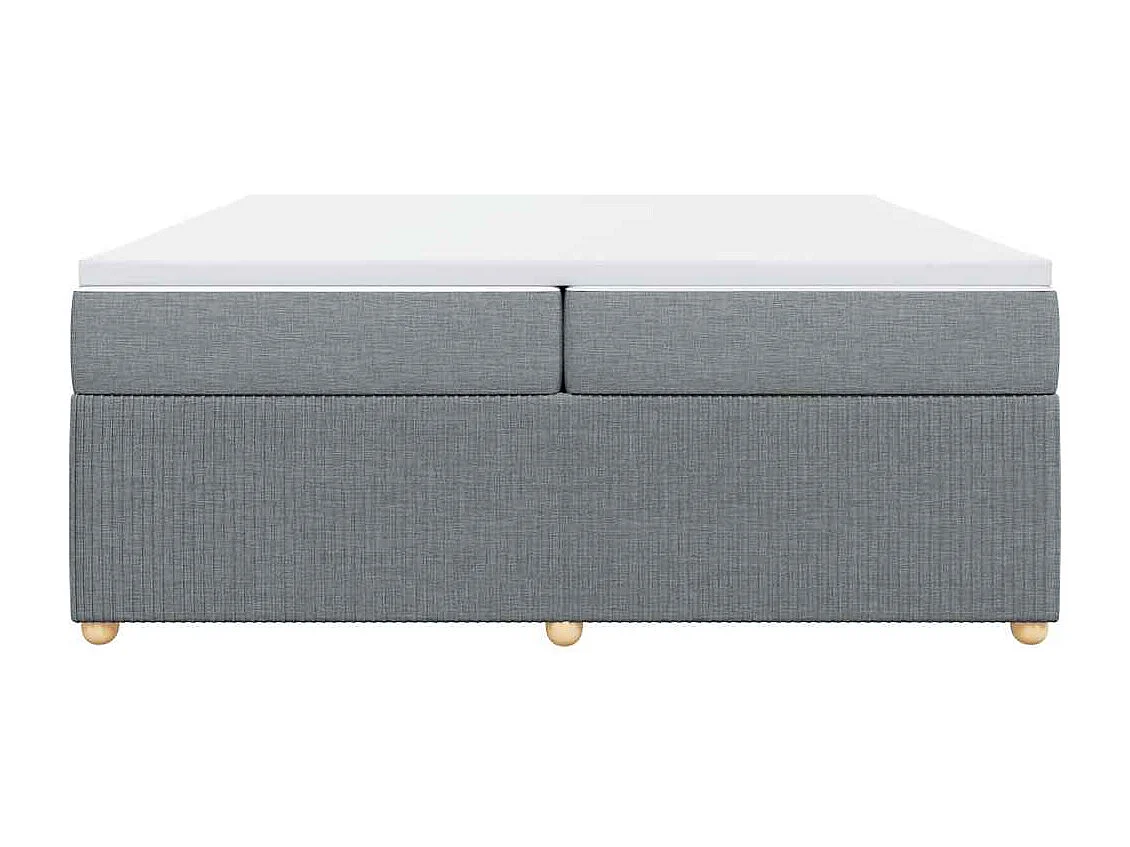 Boxspring met matras stof lichtgrijs 200x200 cm