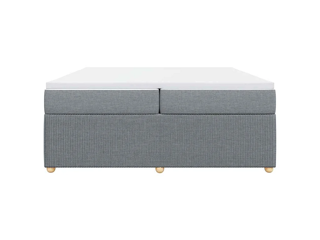 Cama box spring con colchón tela gris claro 200x200 cm