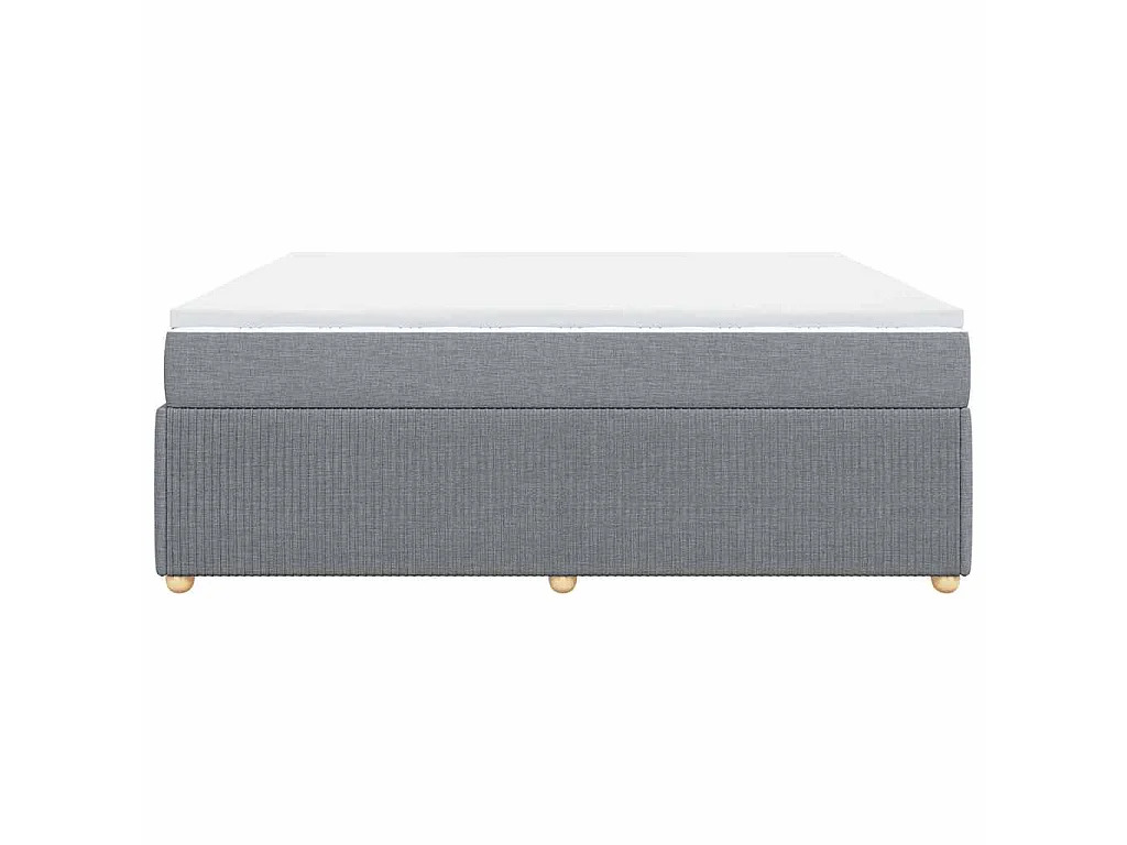 Cama box spring con colchón tela gris claro 200x200 cm