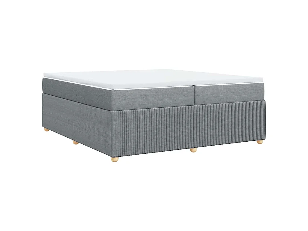 Boxspring met matras stof lichtgrijs 200x200 cm