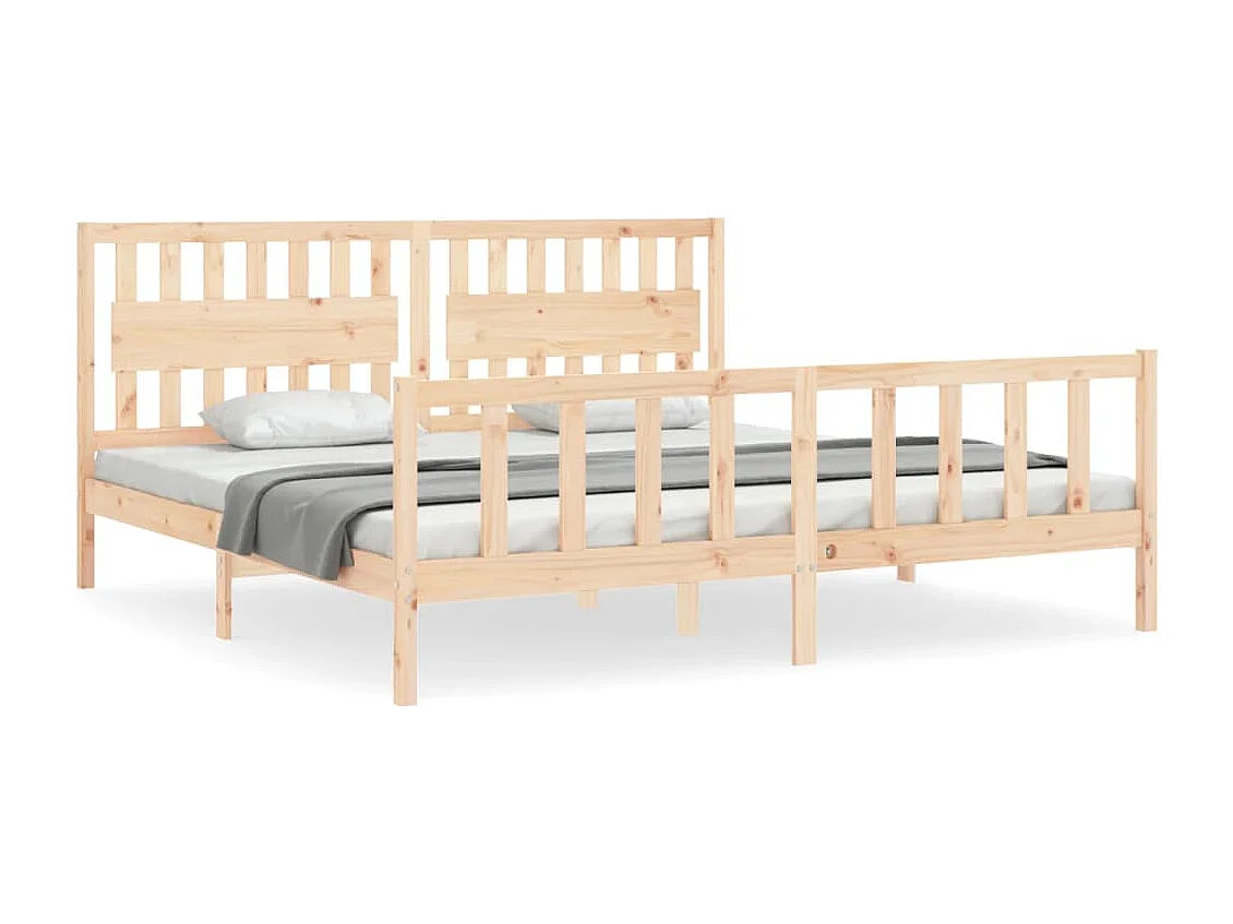 Estructura de cama sin colchón madera maciza de pino 200x200 cm