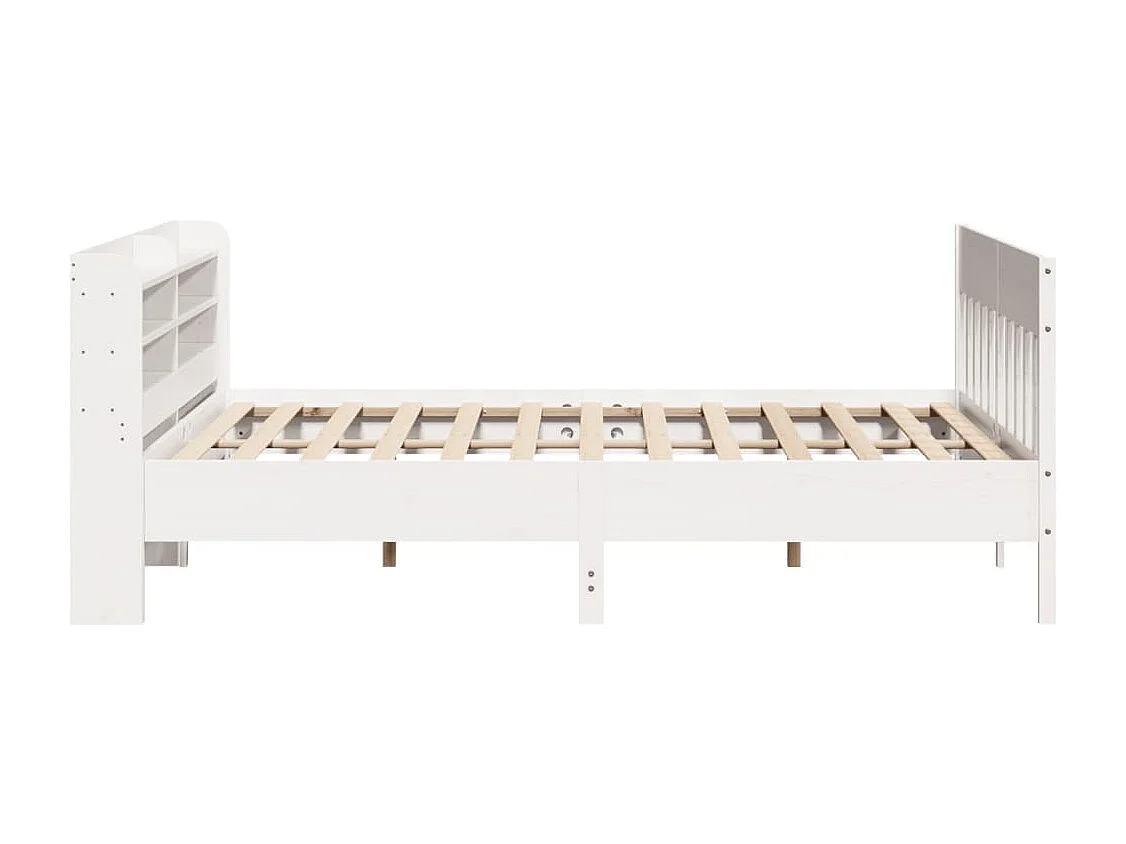 Cadre de lit sans matelas blanc 200x200 cm bois massif de pin