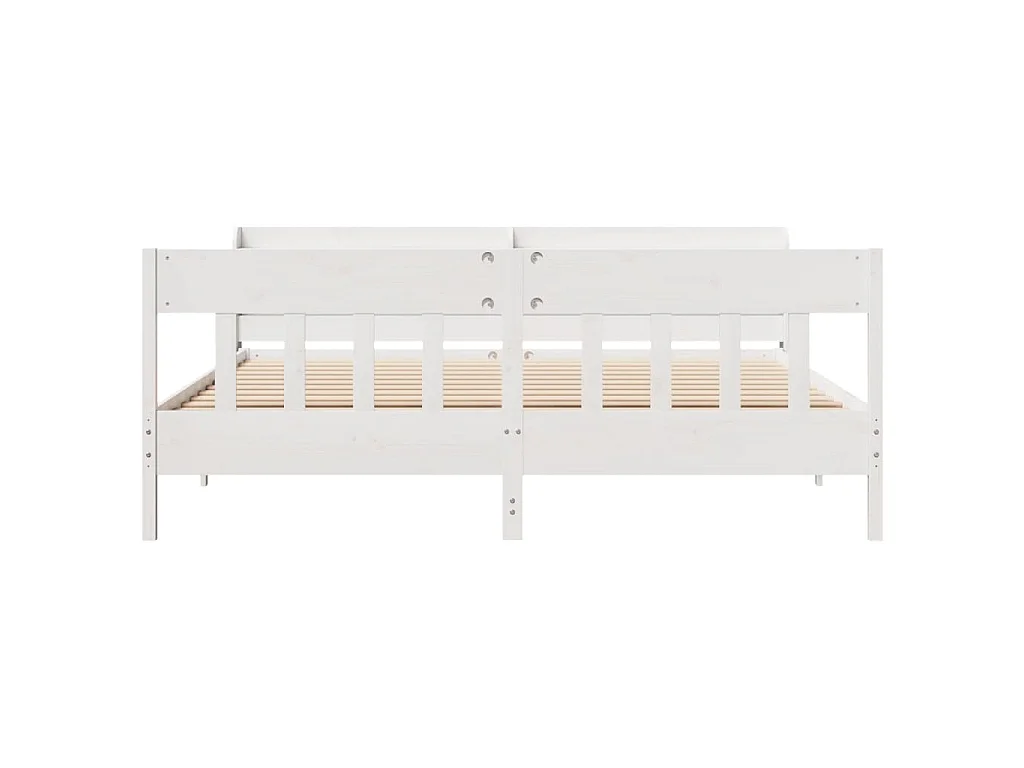 Cadre de lit sans matelas blanc 200x200 cm bois massif de pin
