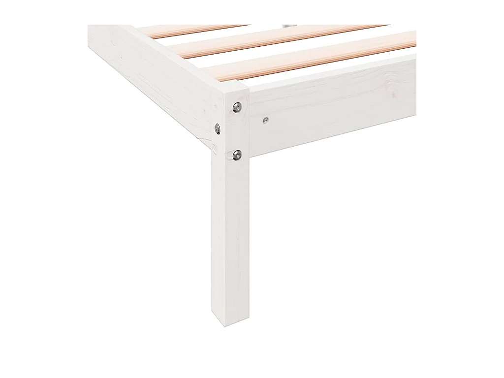 Massivholzbett Extra Lang ohne Matratze Weiß 200x220 Kieferholz