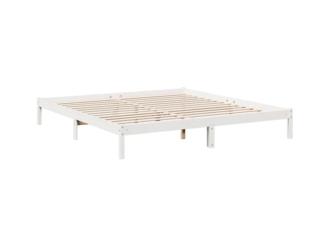 Bedframe extra lang zonder matras grenenhout wit 200x220 cm