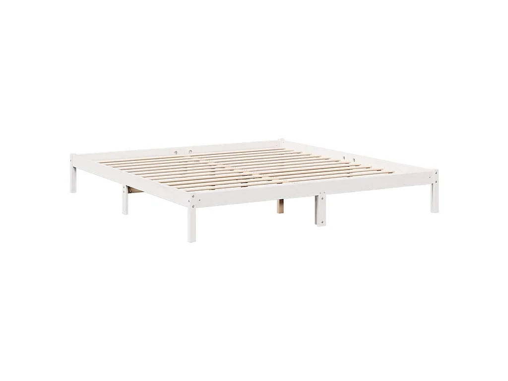 Cadre de lit extra long sans matelas 200x220 cm bois massif pin