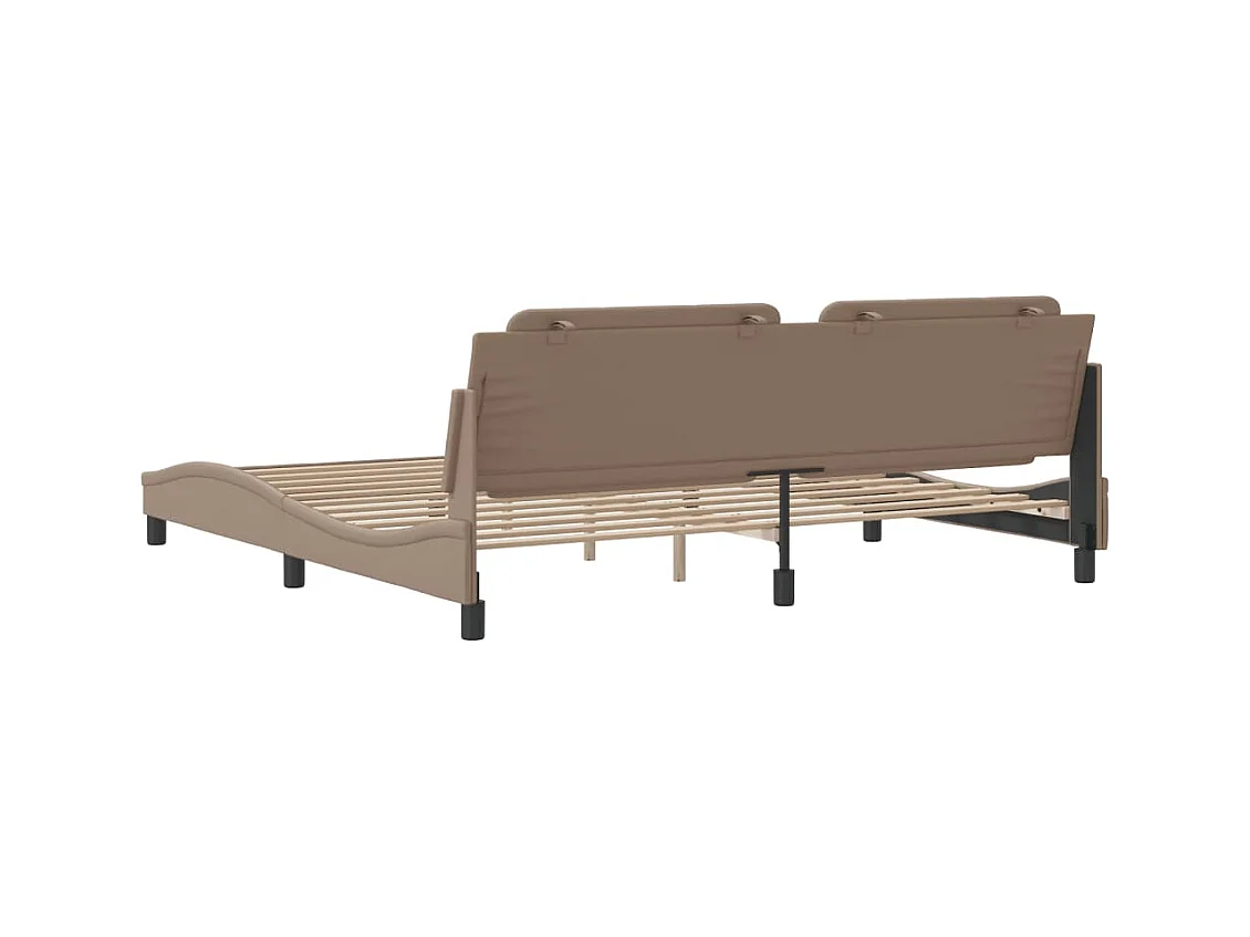Cadre de lit sans matelas Zadar cappuccino 200x200 cm similicuir