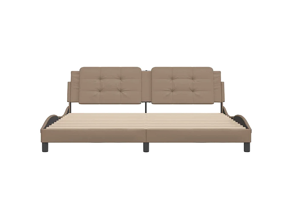 Bedframe zonder matras "Zadar" kunstleer cappuccinokleurig 200x200 cm