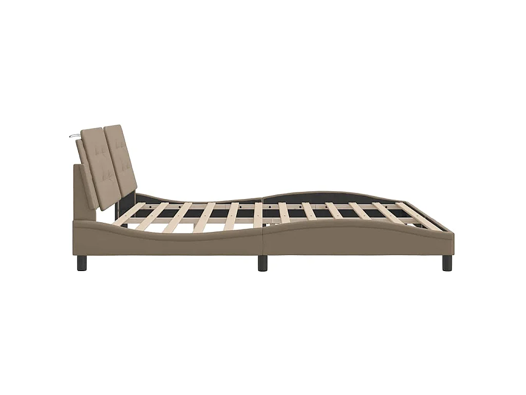 Bedframe zonder matras "Zadar" kunstleer cappuccinokleurig 200x200 cm
