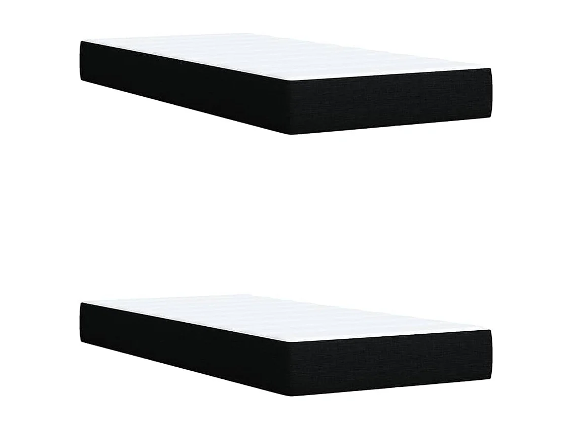 Cama box spring con colchón tela negro 200x200 cm