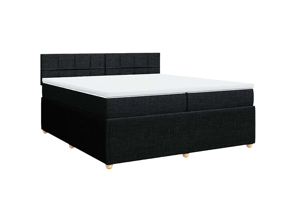 Boxspring met matras stof zwart 200x200 cm