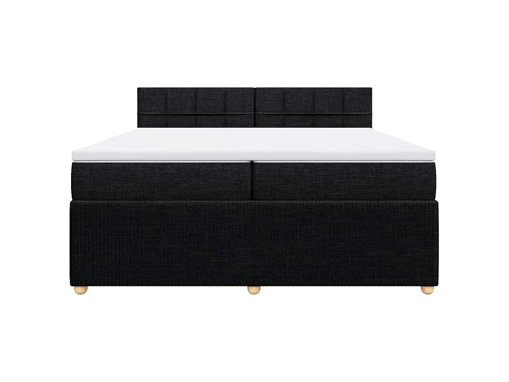 Boxspring met matras stof zwart 200x200 cm