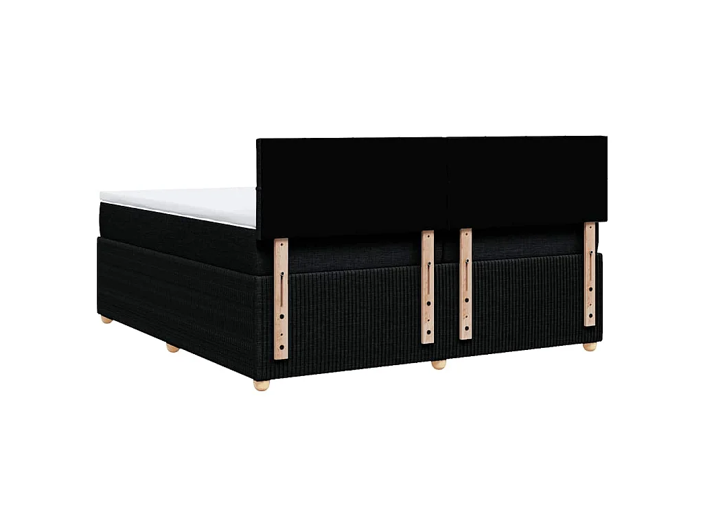 Boxspring met matras stof zwart 200x200 cm