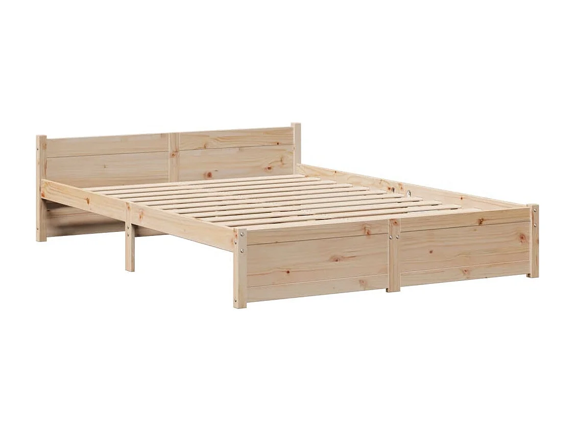 Estrutura de cama c/ cabeceira 150x200 cm pinho maciço