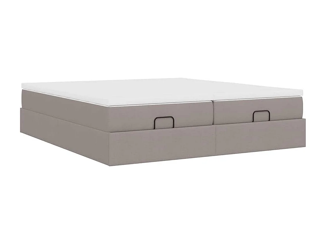 Cadre de lit ottoman avec matelas taupe 200x200cm tissu
