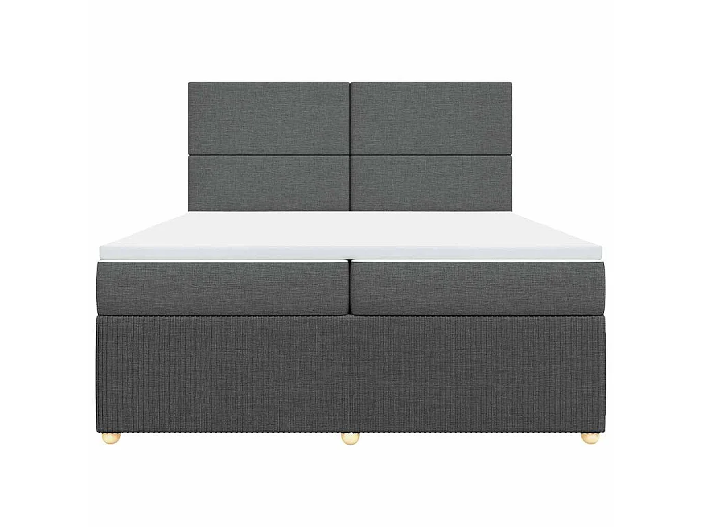 Cama com molas/colchão 200x200 cm tecido cinzento-escuro