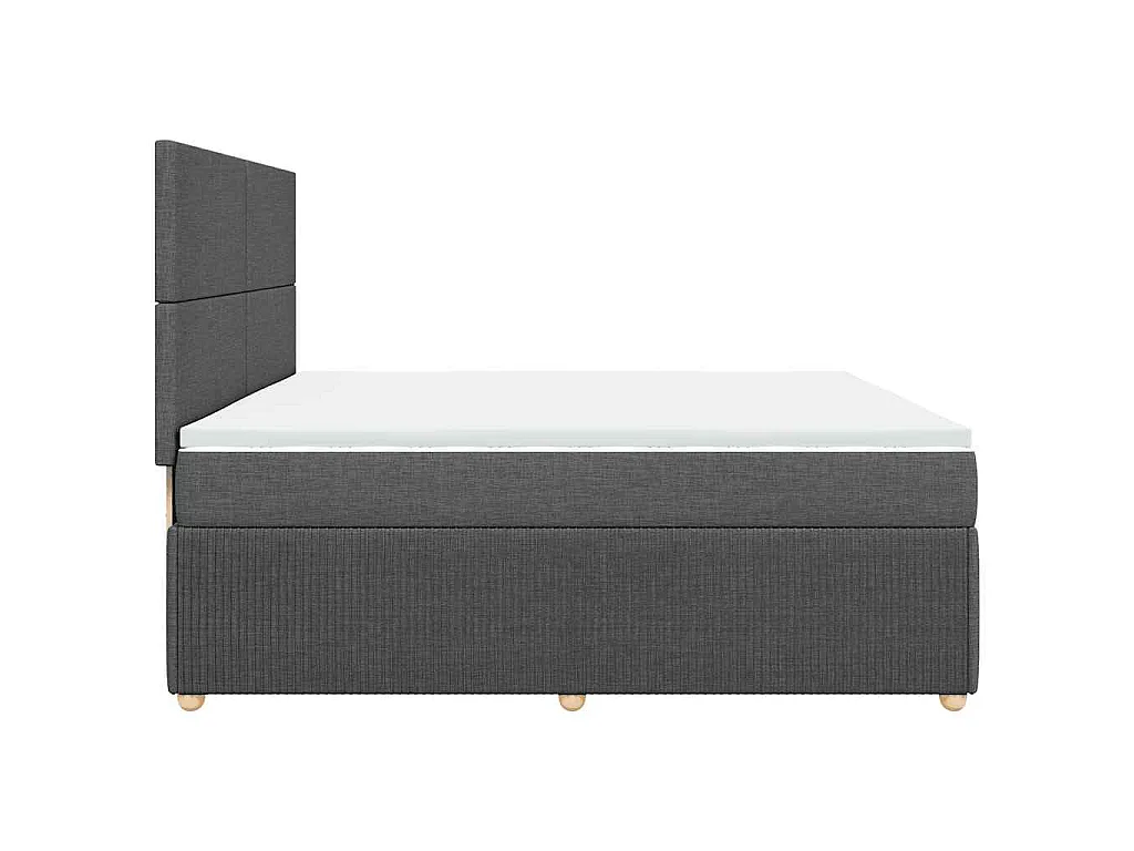 Cama com molas/colchão 200x200 cm tecido cinzento-escuro