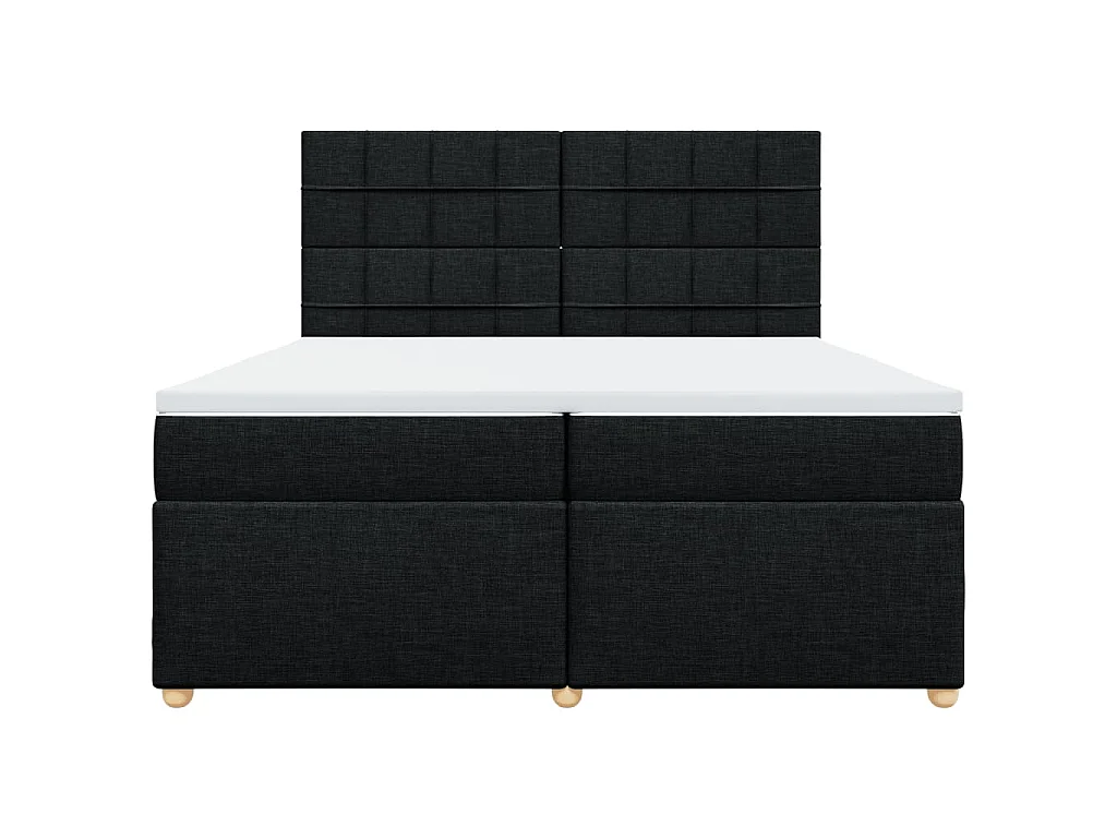 Sommier à lattes de lit avec matelas Noir 200x200 cm Tissu