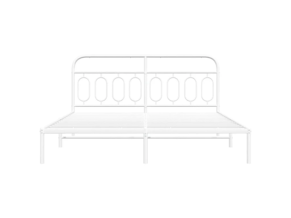 Estructura cama sin colchón con cabecero metal blanco 193x203cm