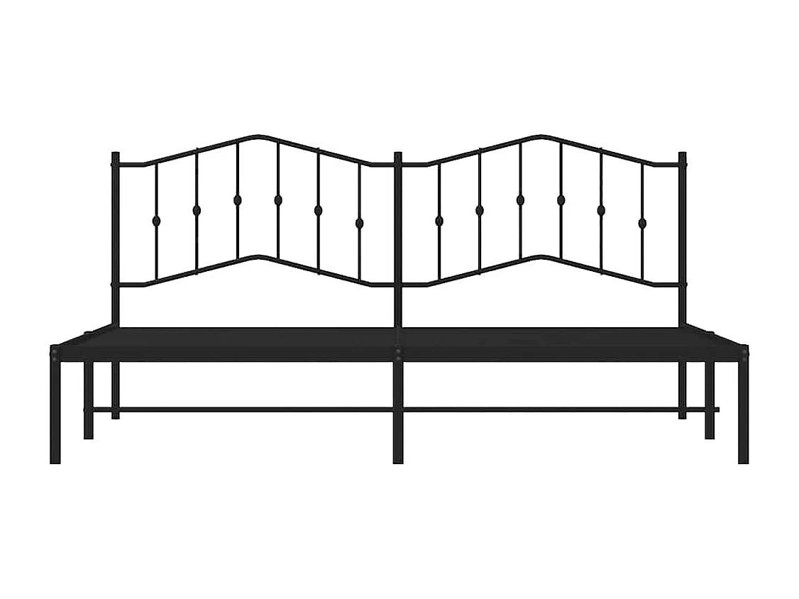 Cadre de lit métal sans matelas avec tête de lit noir 193x203cm