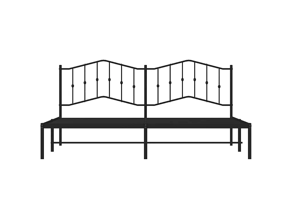 Cadre de lit métal sans matelas avec tête de lit noir 193x203cm