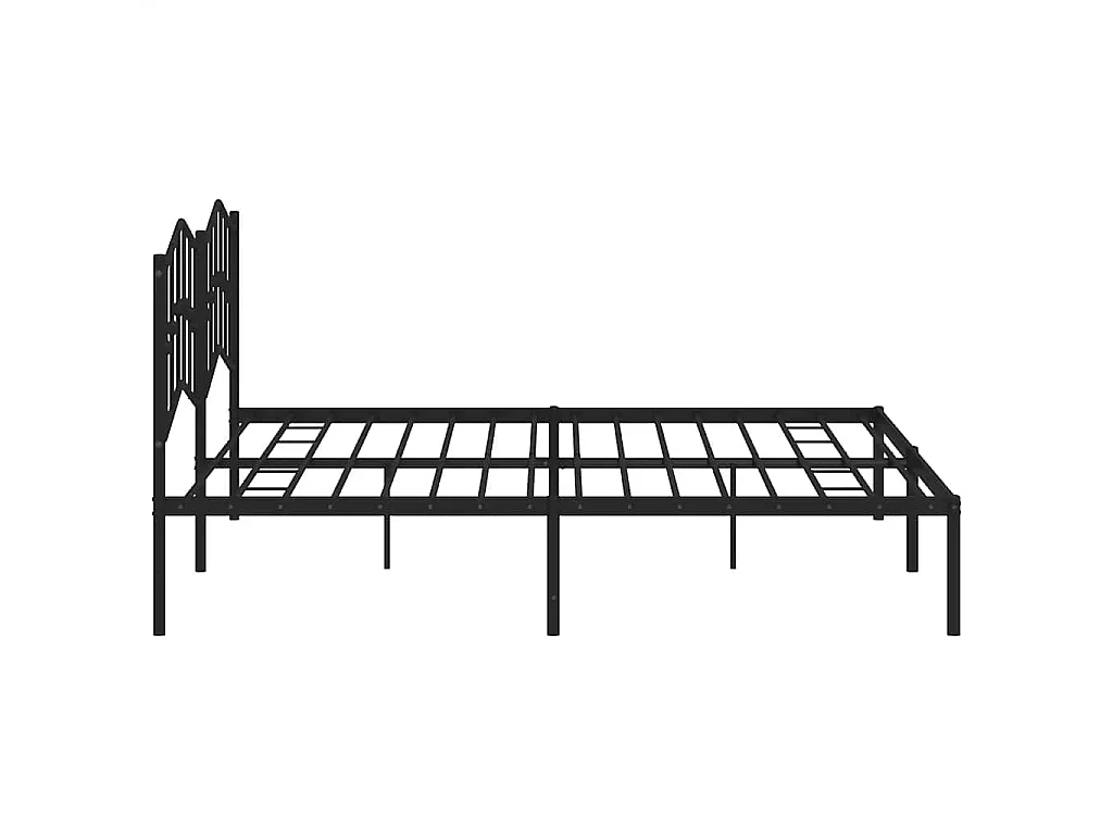 Cadre de lit métal sans matelas avec tête de lit noir 193x203cm