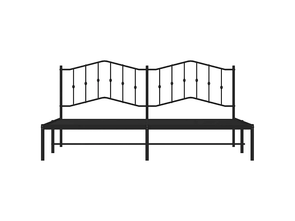 Cadre de lit métal sans matelas avec tête de lit noir 193x203cm