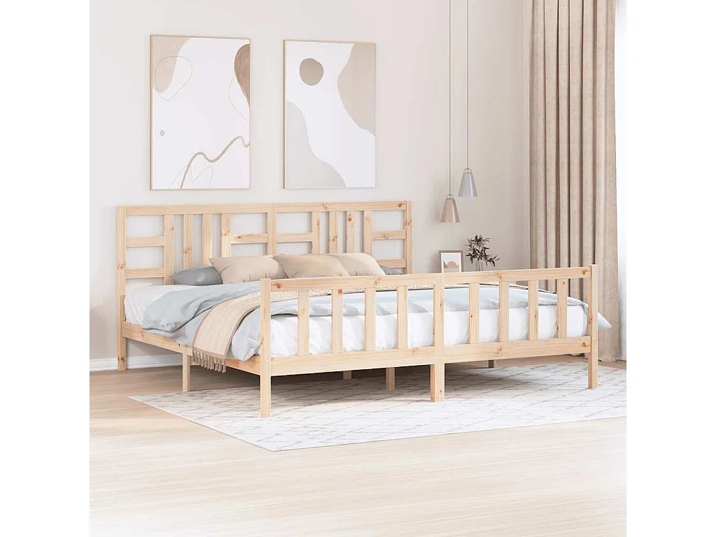 Cadre de lit sans matelas 200x200 cm bois massif de pin