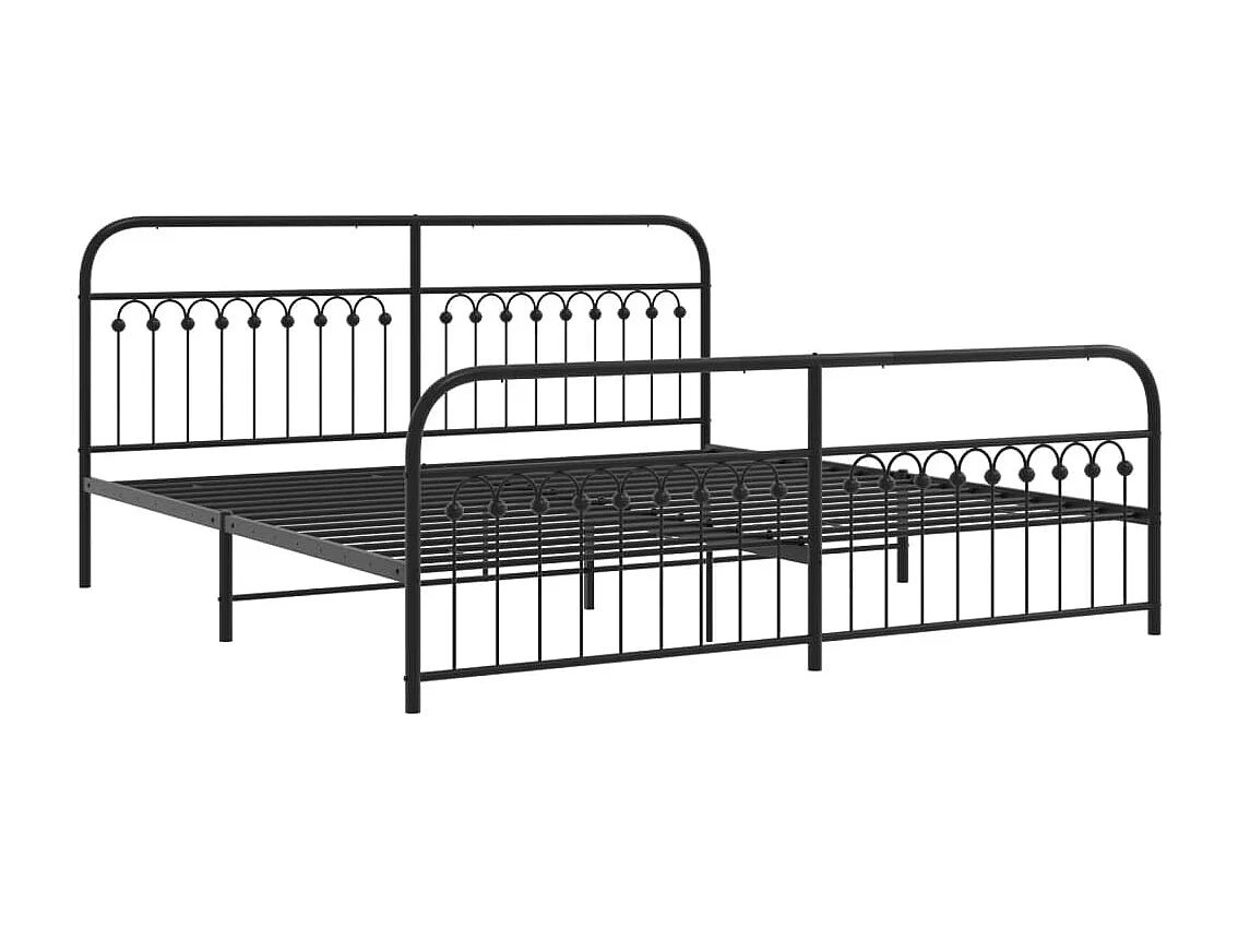 Estructura cama sin colchón con estribo metal negro 193x203 cm