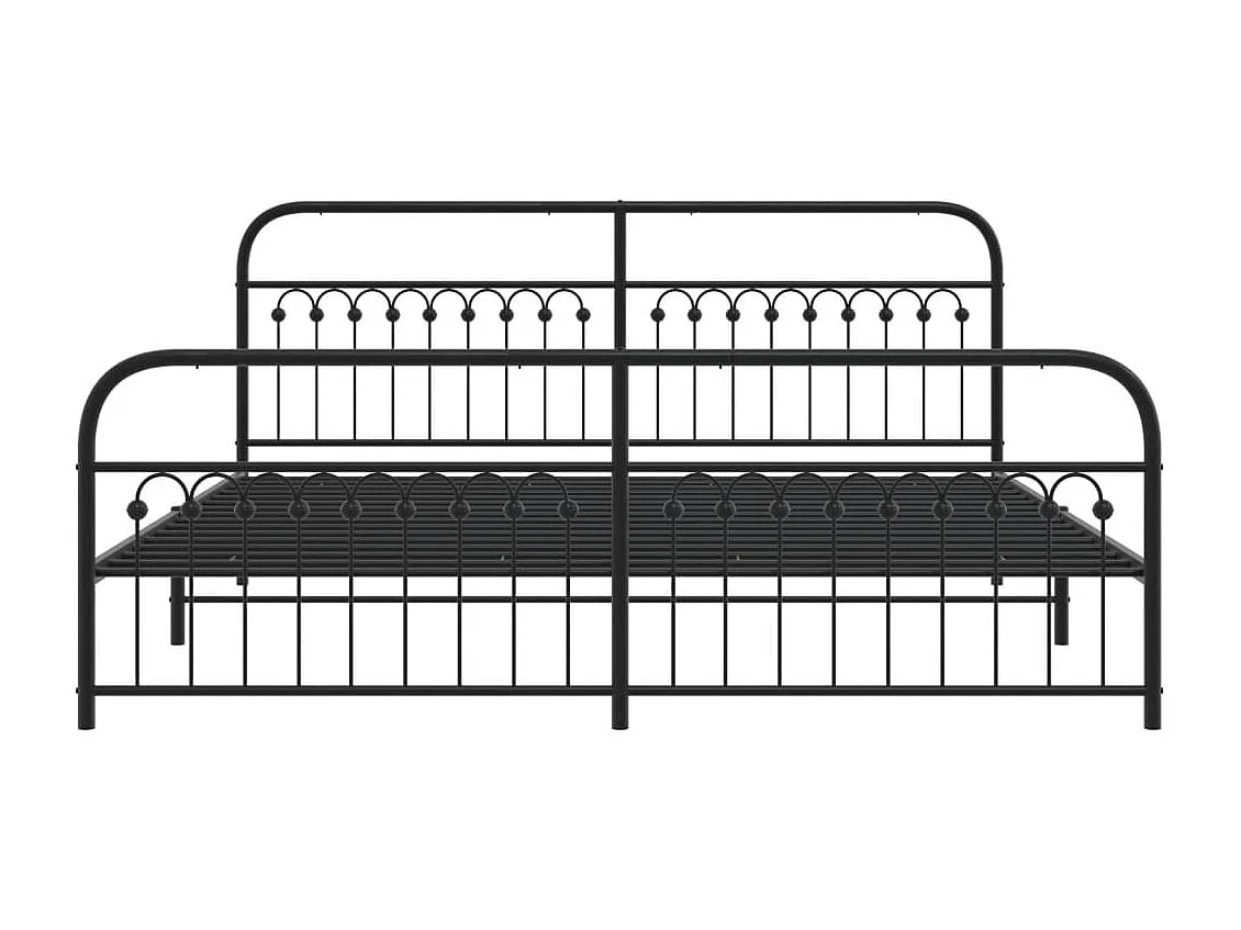 Estructura cama sin colchón con estribo metal negro 193x203 cm