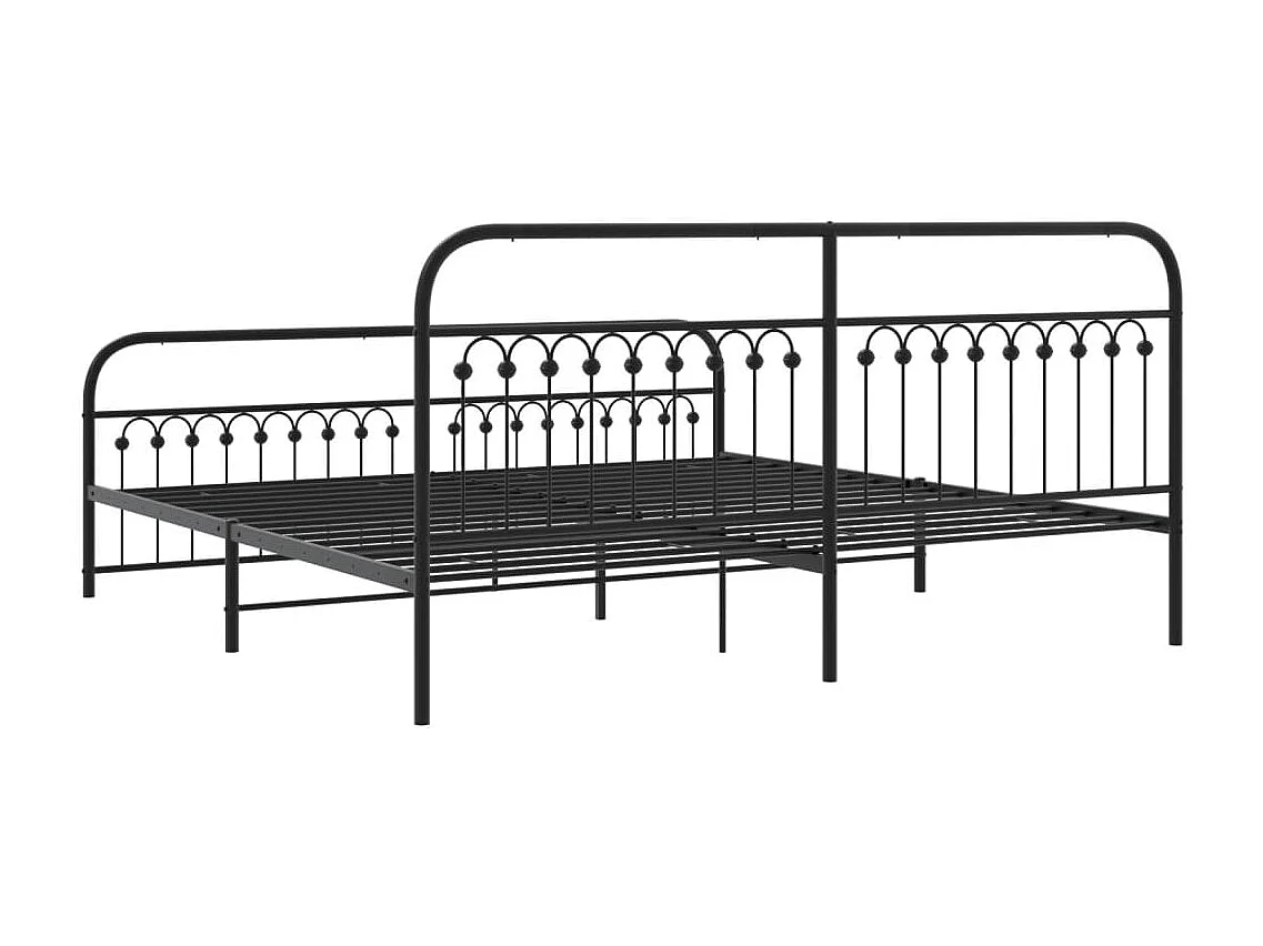Estructura cama sin colchón con estribo metal negro 193x203 cm