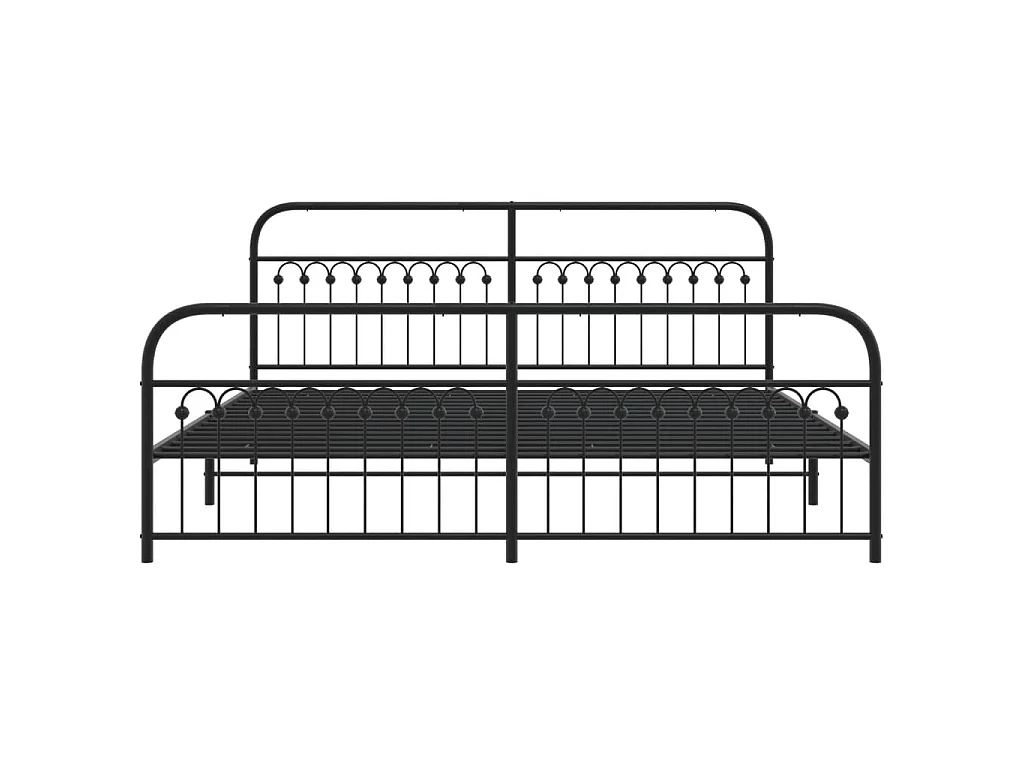Bedframe met hoofd- en voeteneinde metaal zwart 193x203 cm